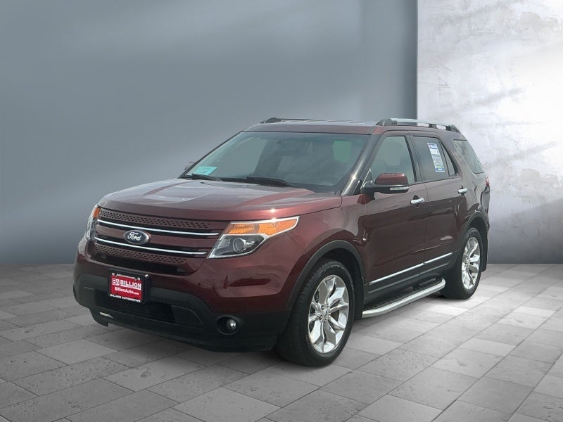 2015 Ford Explorer Limited in Bronze Fire Metallic Tinted Clearcoat — front three-quarter view