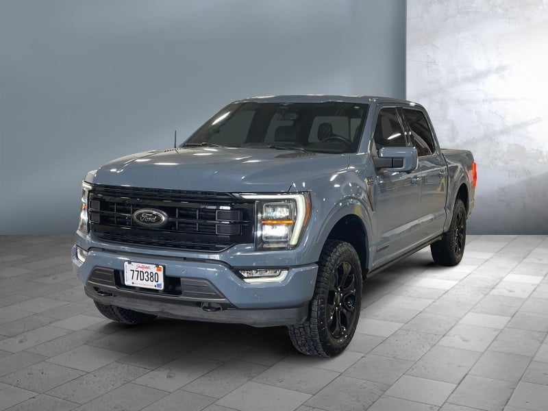 2023 Ford F-150 Platinum in Azure Gray Metallic Tri-Coat — front three-quarter view