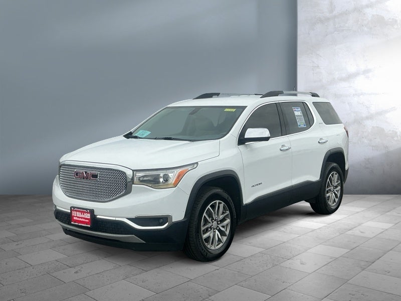 2018 GMC Acadia SLE in Summit White — front three-quarter view
