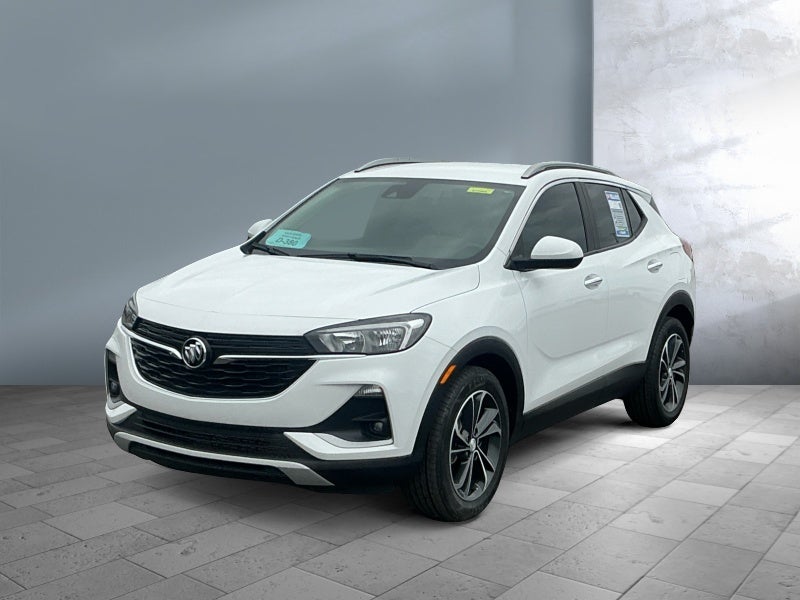 2021 Buick Encore GX Select in Summit White — front three-quarter view