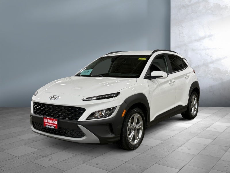 2023 Hyundai KONA SEL in Lunar White — front three-quarter view