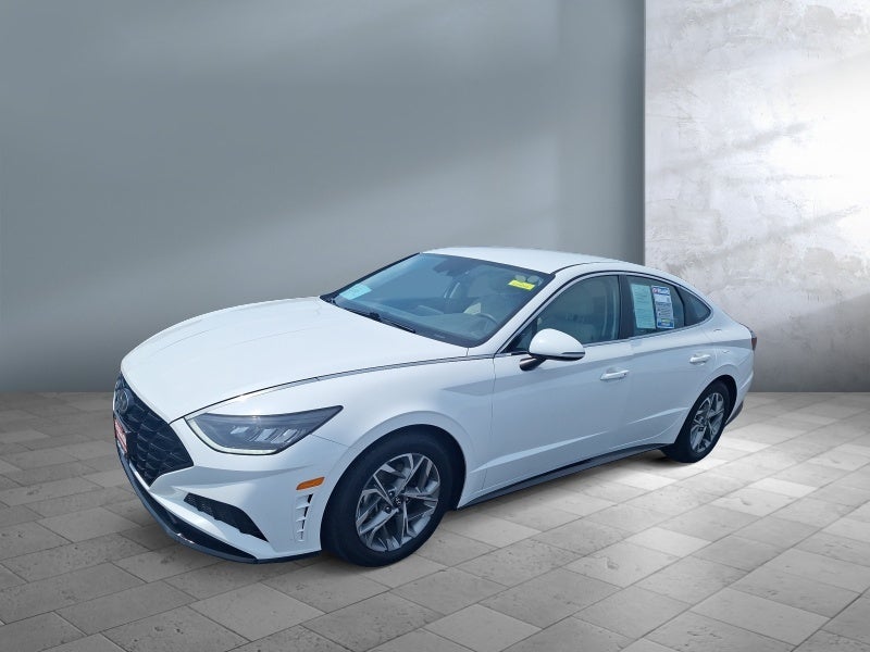 2023 Hyundai SONATA SEL in Serenity White — front three-quarter view